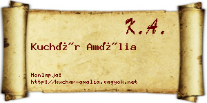 Kuchár Amália névjegykártya